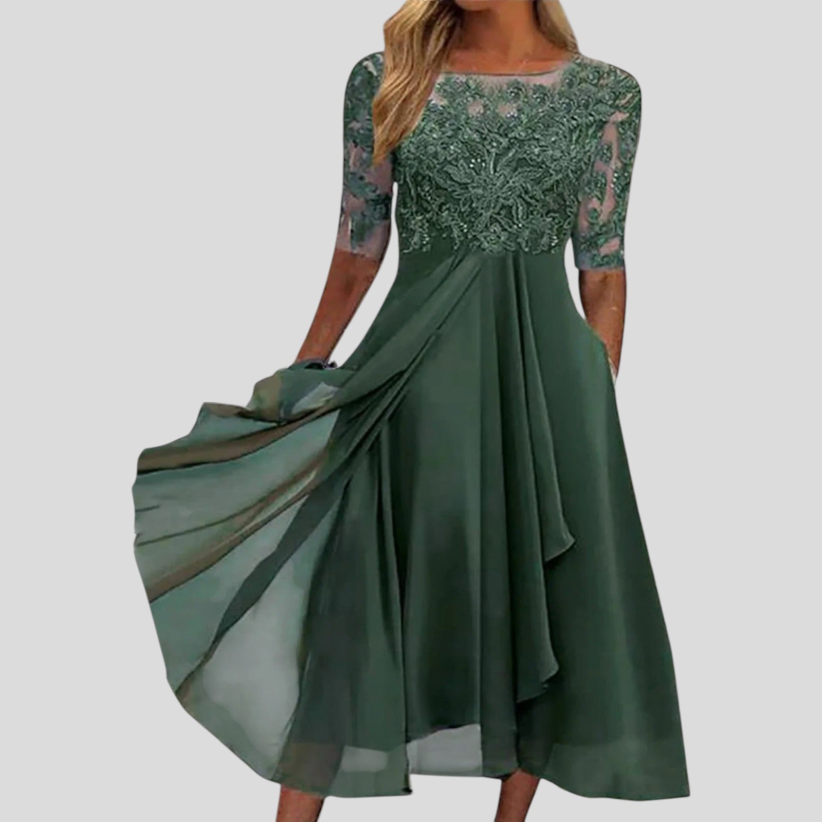 Zaria™ – Lace Embroidered Dress