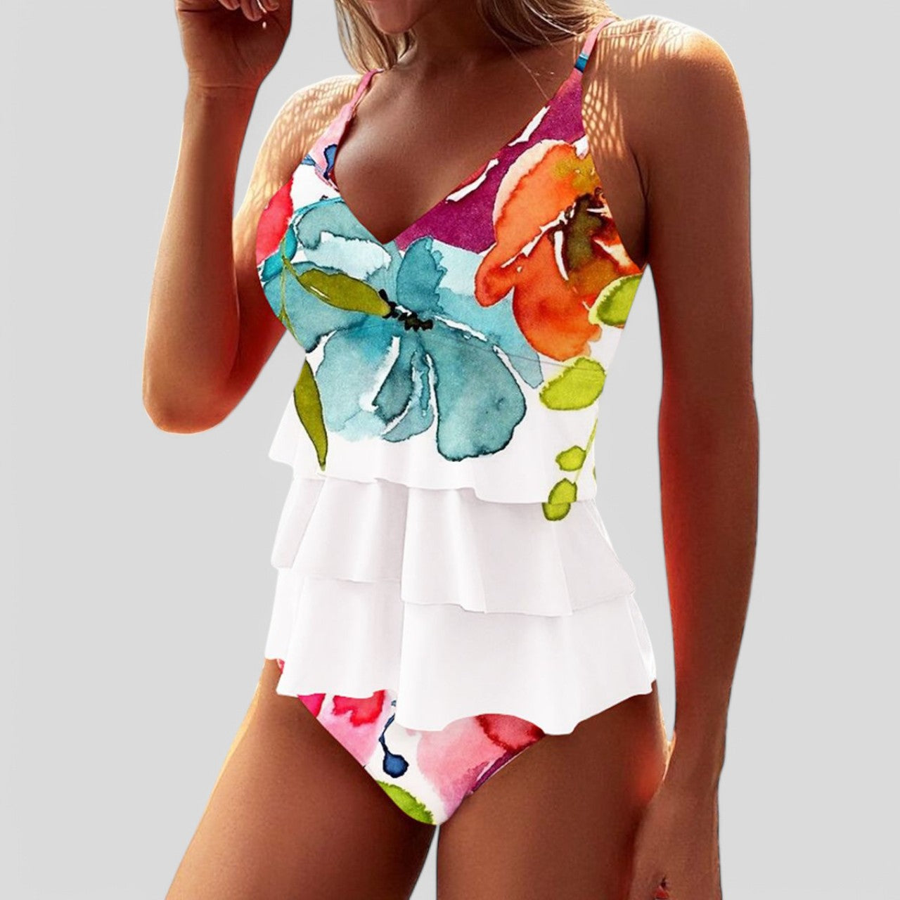 Lily™ – Floral Print Sleeveless Swimwear
